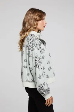 Cheap Chaser Brand Stella Matcha Half Zip Pullover