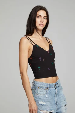Online Chaser Brand Strand Crop Top - Black Onyx