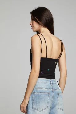Online Chaser Brand Strand Crop Top - Black Onyx