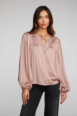 Discount Chaser Brand Stretch Silky Woven Button Down