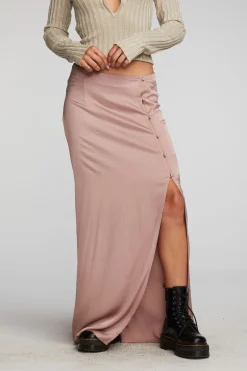 Discount Chaser Brand Stretch Silky Woven Midi Skirt