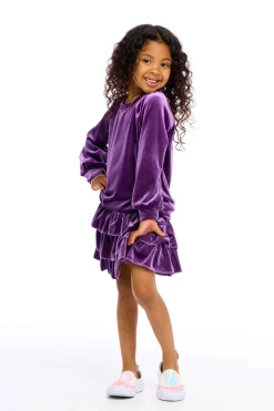Store Chaser Brand Stretch Velvet Blouson Sleeve Raglan