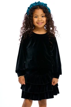 Shop Chaser Brand Stretch Velvet Blouson Sleeve Raglan