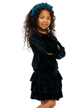Shop Chaser Brand Stretch Velvet Blouson Sleeve Raglan