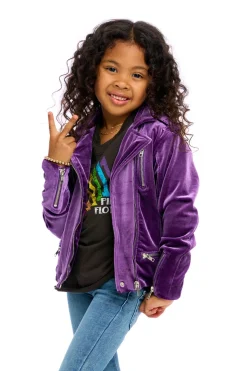 Discount Chaser Brand Stretch Velvet Moto Jacket