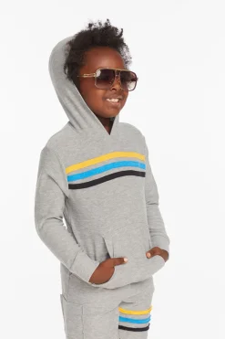 New Chaser Brand Striped Heather Grey Boys Pullover Hoodie