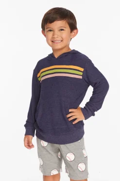 New Chaser Brand Striped Sapphire Boys Pullover Hoodie