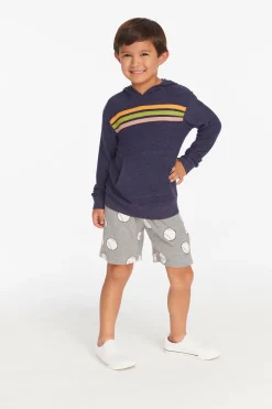 New Chaser Brand Striped Sapphire Boys Pullover Hoodie
