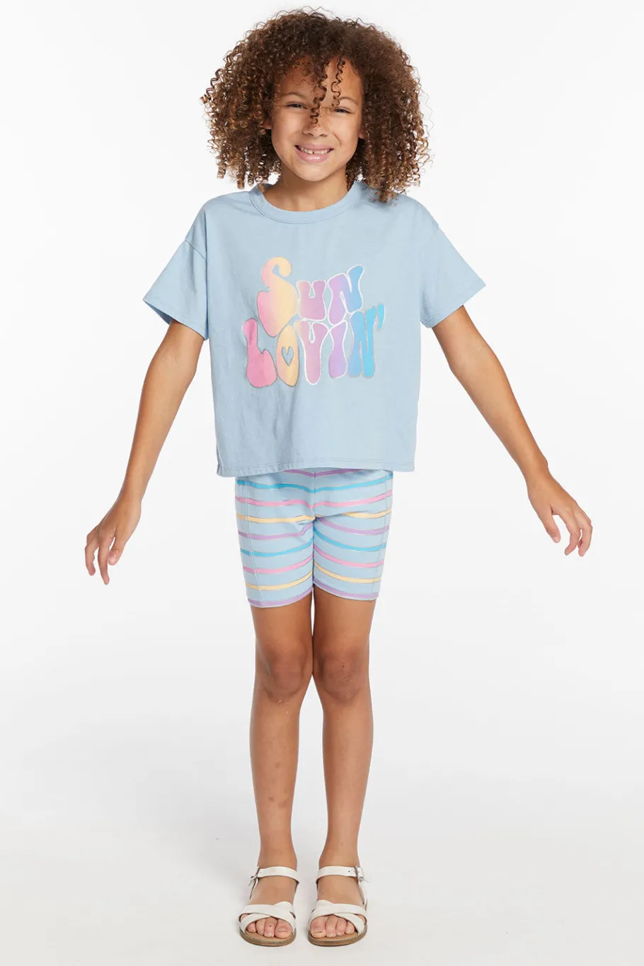 Clearance Chaser Brand Sun Lovin' Stripe Girls Shorts