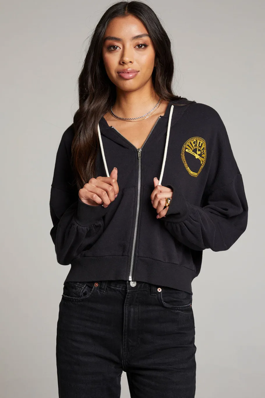 Hot Chaser Brand Sun Records Studded Elvis Zip Up Hoodie