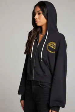 Hot Chaser Brand Sun Records Studded Elvis Zip Up Hoodie