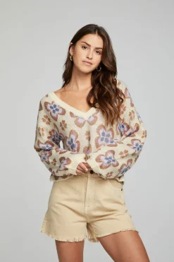 Cheap Chaser Brand Sunday Crop Pullover - Gardenia