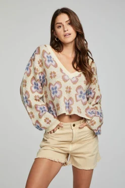 Cheap Chaser Brand Sunday Crop Pullover - Gardenia