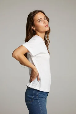 Cheap Chaser Brand Sunshine White Scoop Neck Tee