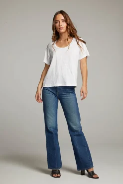 Cheap Chaser Brand Sunshine White Scoop Neck Tee