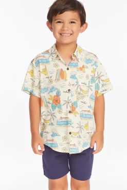 Fashion Chaser Brand Surf's Up Boys Button Down Tee