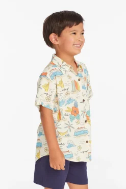 Fashion Chaser Brand Surf's Up Boys Button Down Tee