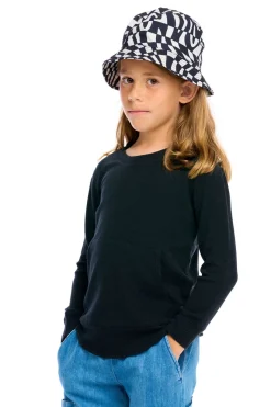 Outlet Chaser Brand Thermal Long Sleeve Crew Neck Shirttail Tee With Kanga Pocket