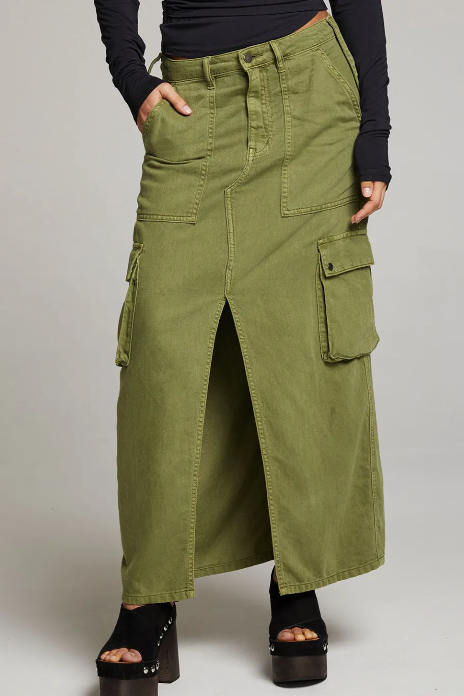 Clearance Chaser Brand Tri Sphagnum Maxi Skirt