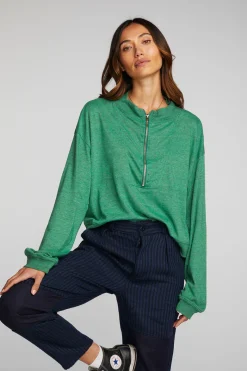 Store Chaser Brand Triblend Half Zip Pullover With Rib