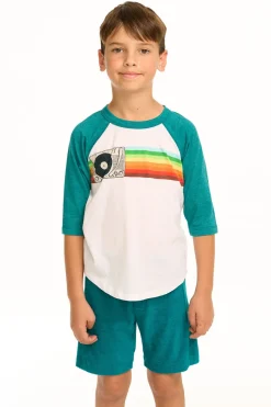Store Chaser Brand Turntable Rainbow Recycled Vintage Jersey Baseball Tee