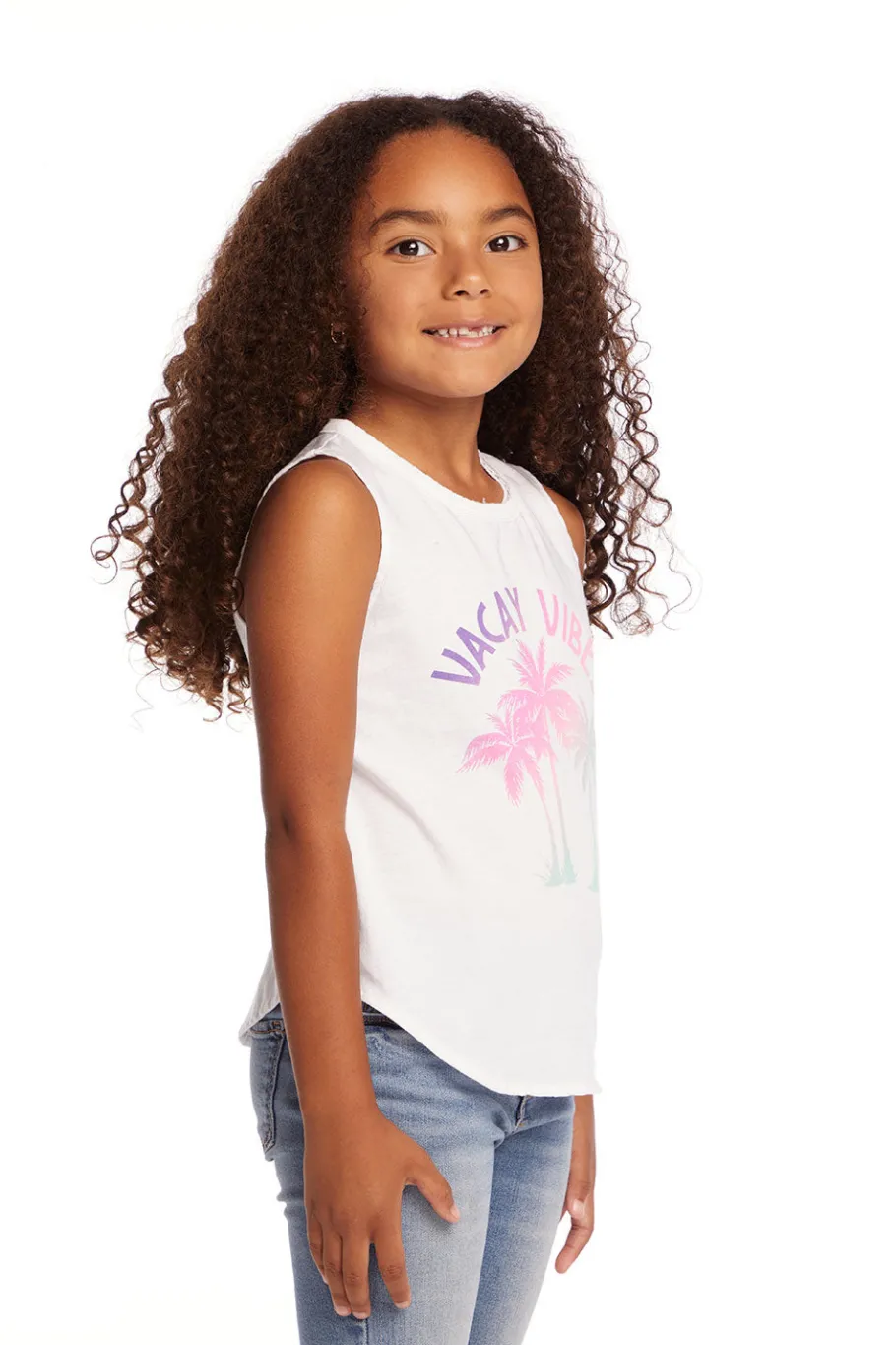 Hot Chaser Brand Vacay Vibes Girls Vintage Jersey Shirttail Muscle