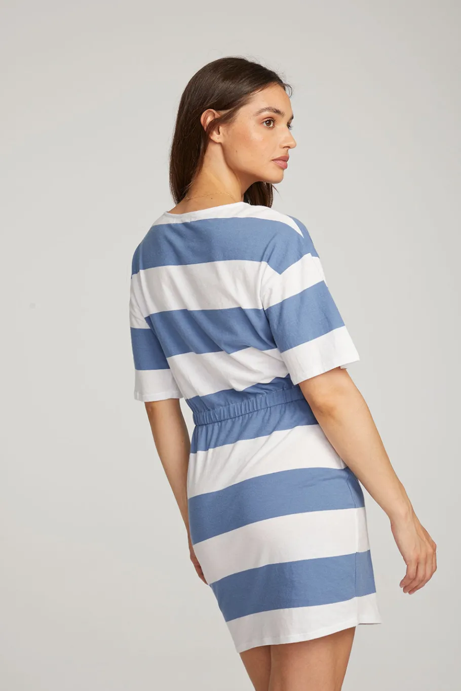 Hot Chaser Brand Villa Vintage Blue Stripe Mini Dress