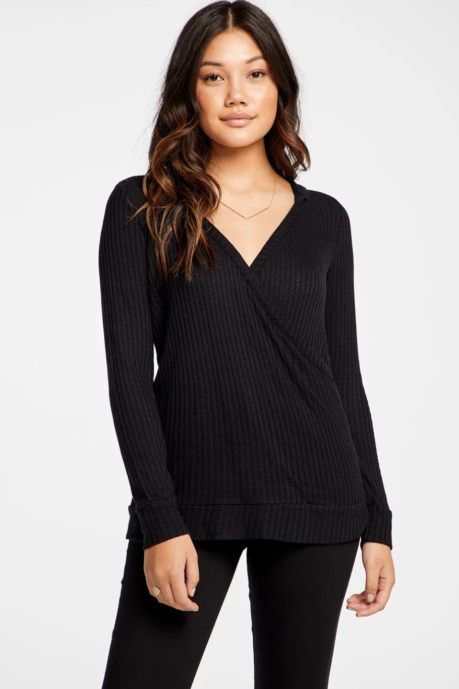 Hot Chaser Brand Vintage Thermal Hooded Surplice Pullover