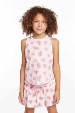 Discount Chaser Brand Watermelon Heaven Girls Vintage Jersey Shirttail Muscle