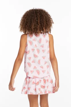 Discount Chaser Brand Watermelon Heaven Girls Vintage Jersey Shirttail Muscle