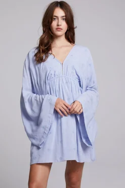 Sale Chaser Brand Waverly Faded Denim Blue Mini Dress