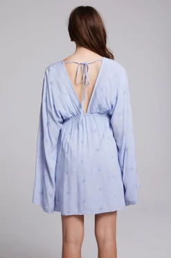 Sale Chaser Brand Waverly Faded Denim Blue Mini Dress