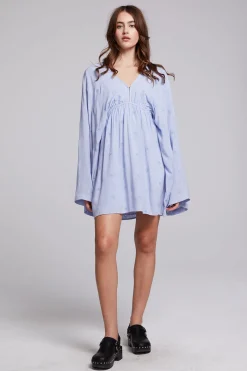 Sale Chaser Brand Waverly Faded Denim Blue Mini Dress