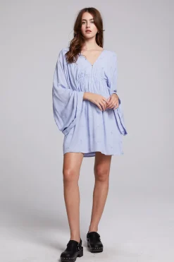 Sale Chaser Brand Waverly Faded Denim Blue Mini Dress