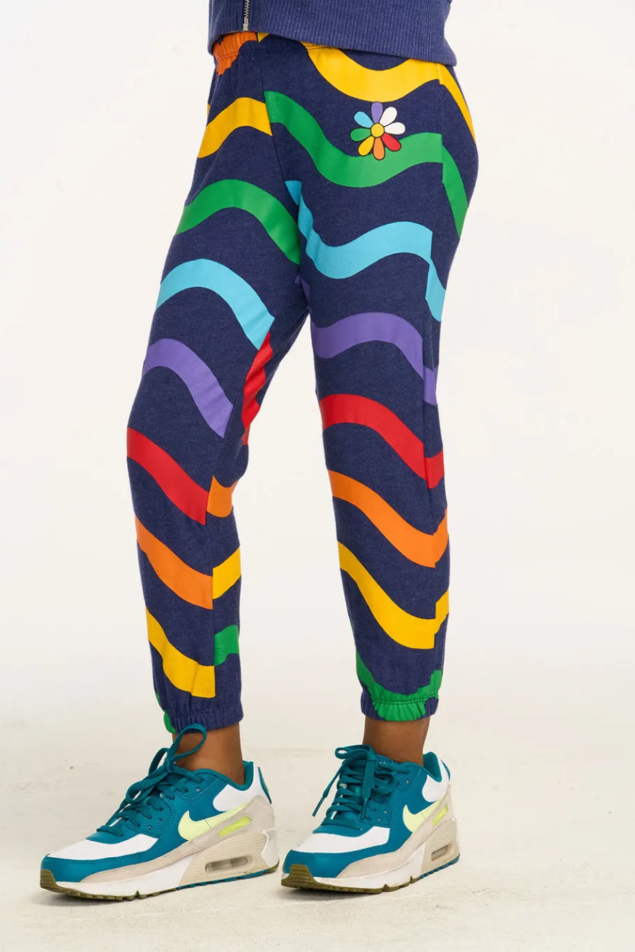 New Chaser Brand Wavy Rainbow Slouchy Pant