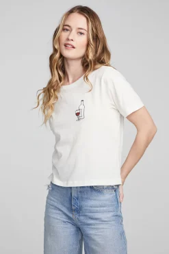 Discount Chaser Brand Wine Short Sleeve Embroidery Tee