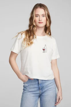 Discount Chaser Brand Wine Short Sleeve Embroidery Tee