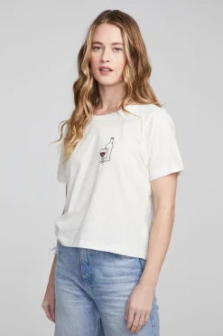 Discount Chaser Brand Wine Short Sleeve Embroidery Tee