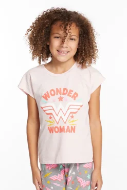 Store Chaser Brand Wonder Woman Retro Logo Girls Tee
