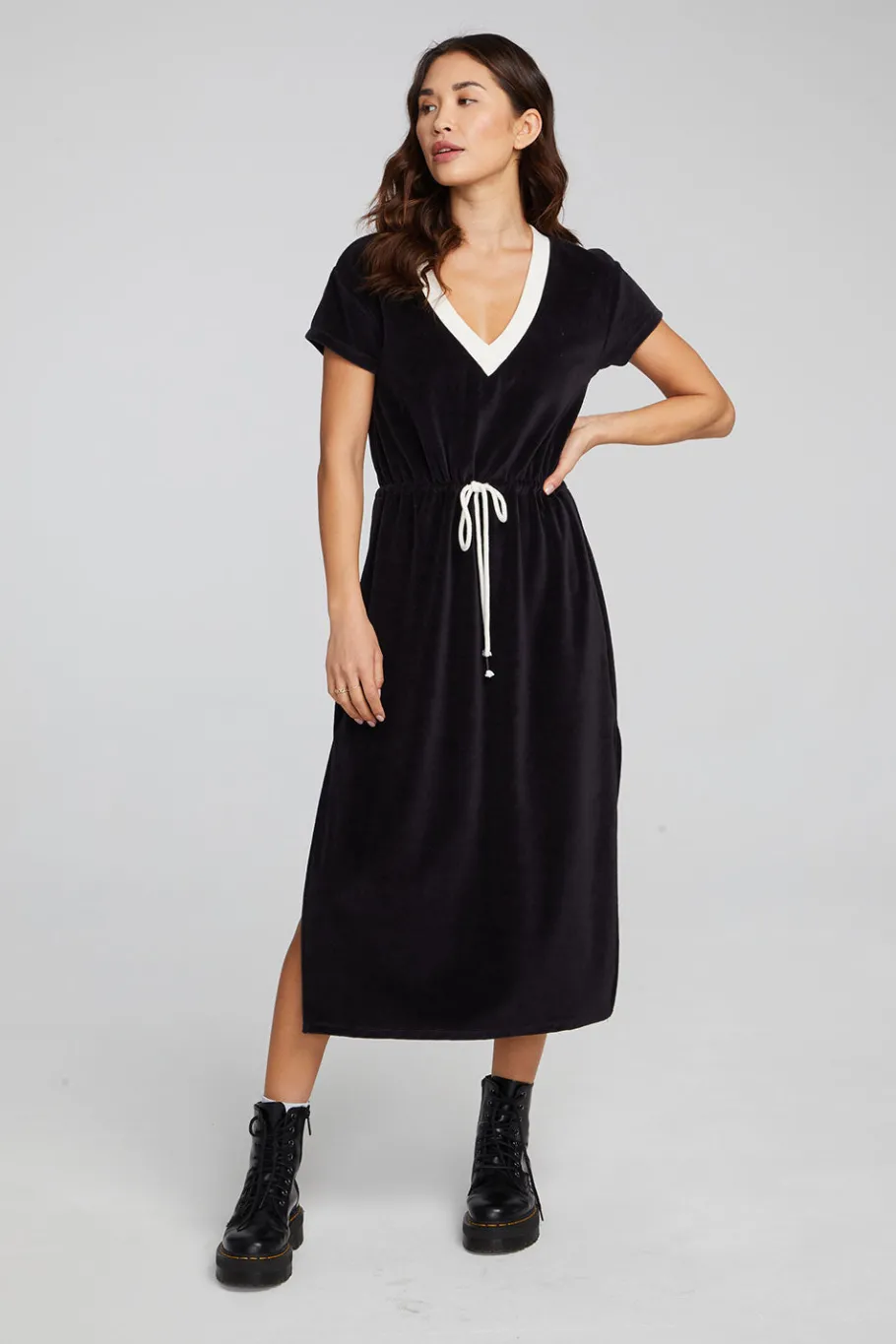 Cheap Chaser Brand Woods Shadow Black Dress
