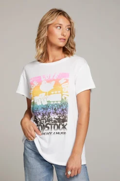 Best Sale Chaser Brand Woodstock Peace Love Music Tee