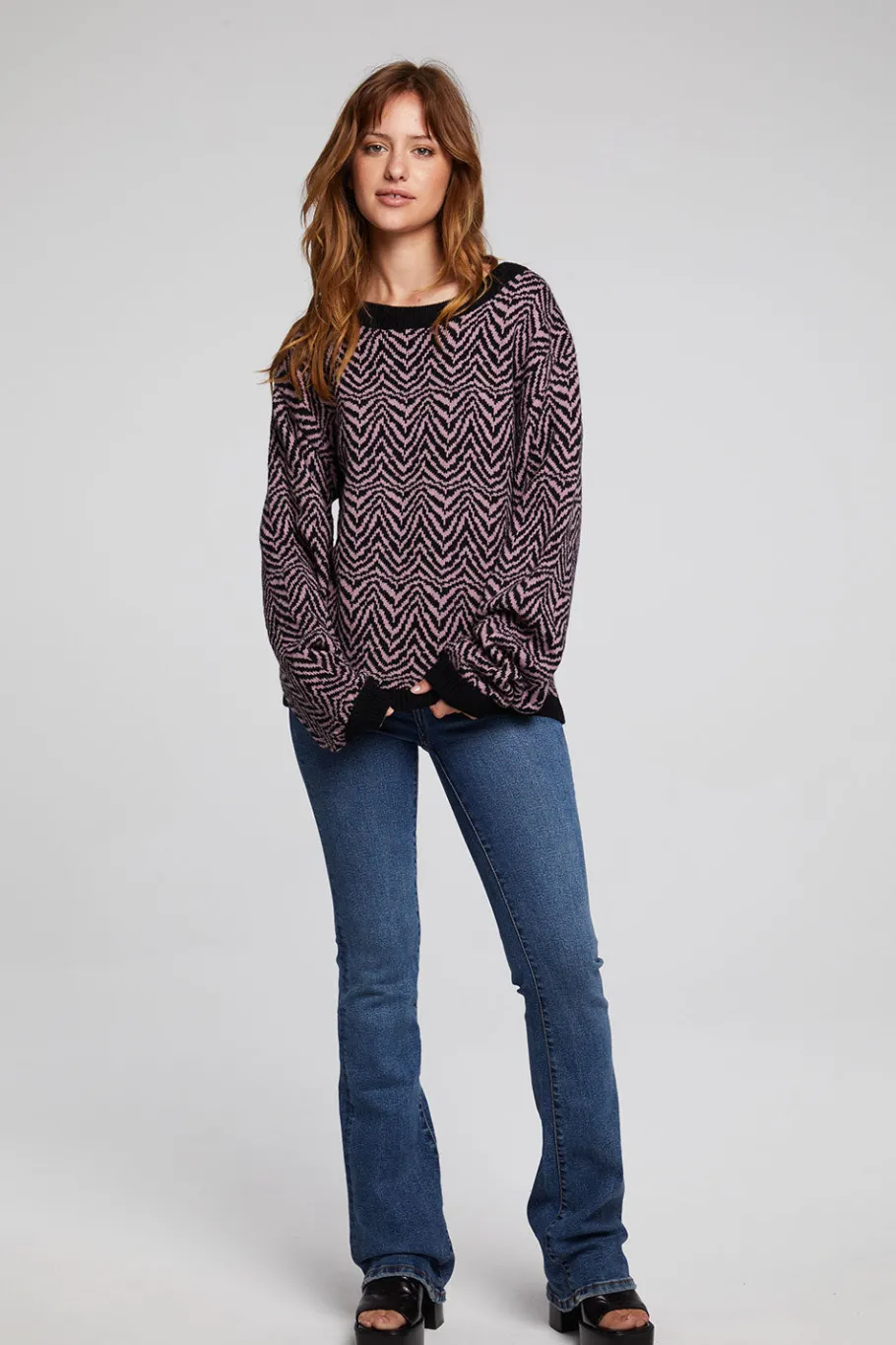 Flash Sale Chaser Brand Zebra Pullover Melrose Sweater