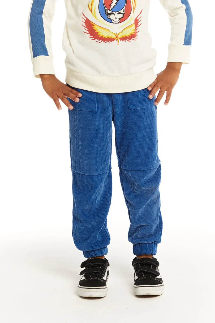 Cheap Chaser Brand Zipper Leg Peacock Blue Jogger