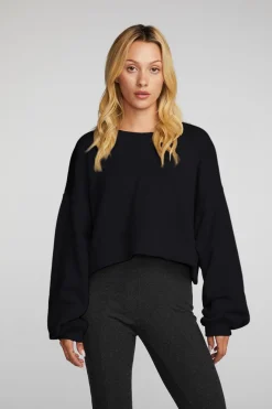 Hot Chaser Brand Zuma Cotton Terry Cropped Crewneck Pullover
