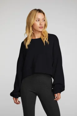 Hot Chaser Brand Zuma Cotton Terry Cropped Crewneck Pullover