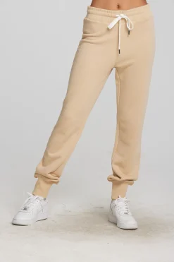 Cheap Chaser Brand Zuma Cotton Terry Joggers With Rib And Shoestring Tie