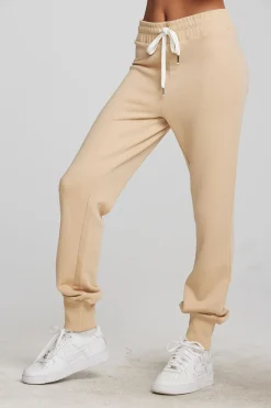 Cheap Chaser Brand Zuma Cotton Terry Joggers With Rib And Shoestring Tie