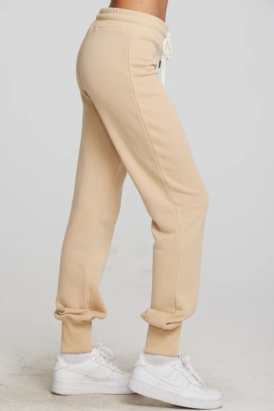 Cheap Chaser Brand Zuma Cotton Terry Joggers With Rib And Shoestring Tie