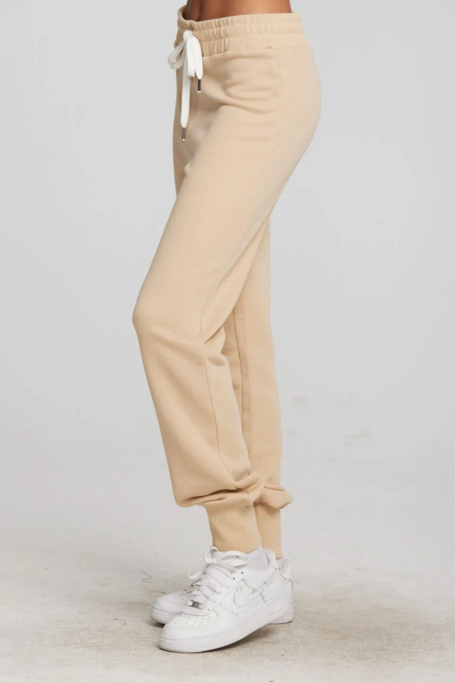 Cheap Chaser Brand Zuma Cotton Terry Joggers With Rib And Shoestring Tie