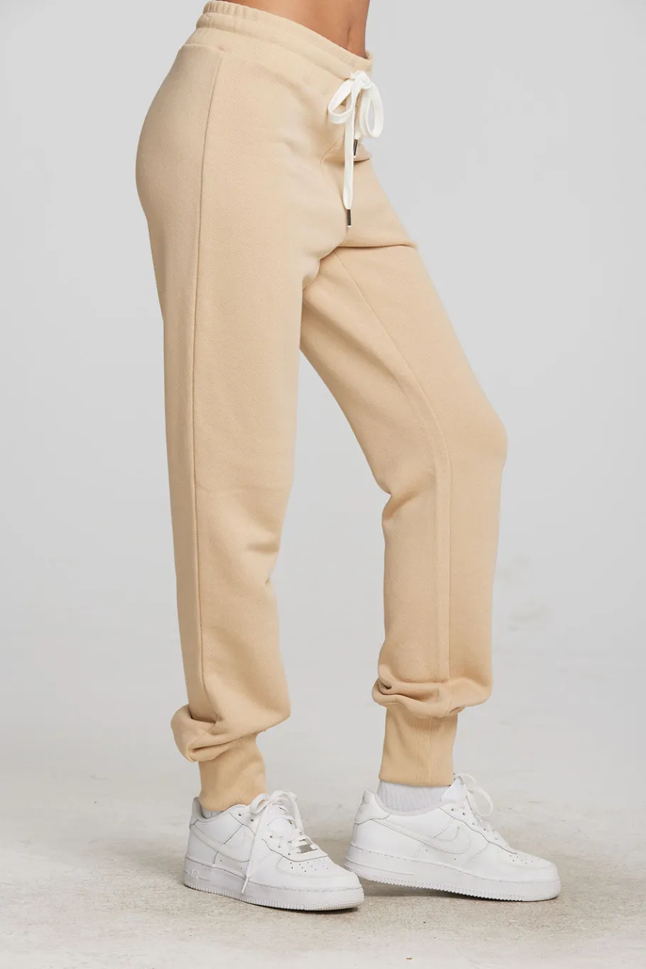 Cheap Chaser Brand Zuma Cotton Terry Joggers With Rib And Shoestring Tie